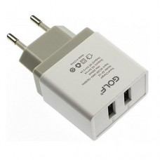 Сетевое зарядное устройство GOLF GF-U2 2.1A 2USB плюс кабель Micro USB белое