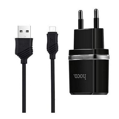 Купить Сетевое зарядное устройство Hoco C11 1A 1USB плюс кабель Micro USB черное Бытовая техника