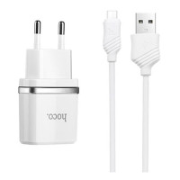 Сетевое зарядное устройство Hoco C11 1A 1USB плюс кабель Micro USB белое