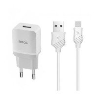 Сетевое зарядное устройство Hoco C22А 2.4A 1USB белое