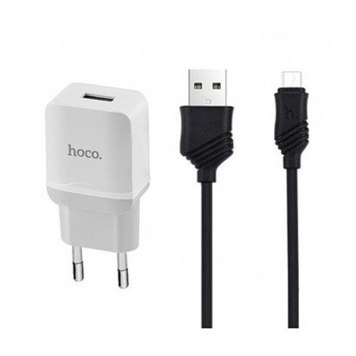 Купить Сетевое зарядное устройство Hoco C22А 2.4A 1USB плюс кабель Micro USB черное Бытовая техника