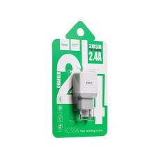 Сетевое зарядное устройство Hoco C33А 2.4A 2USB белое