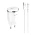 Купить Сетевое зарядное устройство Hoco C37A Thunder 2.4A USB плюс кабель Lightning USB белое Бытовая техника