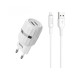 Купить Сетевое зарядное устройство Hoco C41A Wisdom with 2.4A 2USB плюс кабель Lightning USB белое Бытовая техника