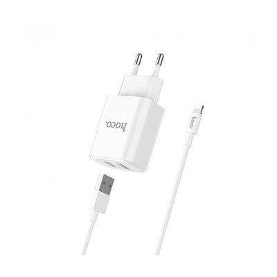 Купить Сетевое зарядное устройство Hoco C62A Victoria with 2.1A 2USB плюс кабель Micro USB белое Бытовая техника
