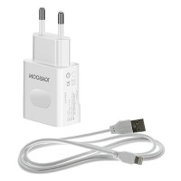 Сетевое зарядное устройство Joyroom L-М226 2.4A 2USB плюс кабель Lightning USB белое