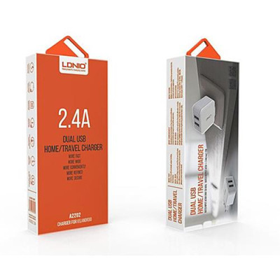 Сетевое зарядное устройство Ldnio A2202 2.4A 2USB плюс кабель Lightning USB белое Купить Сетевое зарядное устройство Ldnio A2202 2.4A 2USB плюс кабель Lightning USB белое Бытовая техника