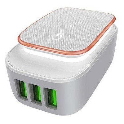 Купить Сетевое зарядное устройство Ldnio A3305 3.4A 3USB белое с сенсорным светом Бытовая техника