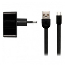 Сетевое зарядное устройство Remax Proda RP-U215, 2.1A 2USB плюс кабель Type-C USB черное