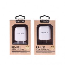 Сетевое зарядное устройство Remax RP-U21 2.1A 2USB плюс кабель Lightning USB белое