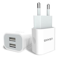 Сетевое зарядное устройство Usams US-CC023 2.4A 2USB белое