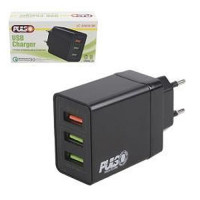 Сетевое зарядное устройство Pulso LC-34830 BK 30W 3USB QC 3.0