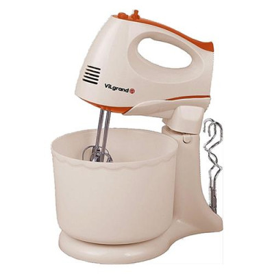 Купить Миксер Vilgrand VHM3017B корпус пластиковый 5 скоростей стационарная чаша и насадки для теста 300Вт Бытовая техника