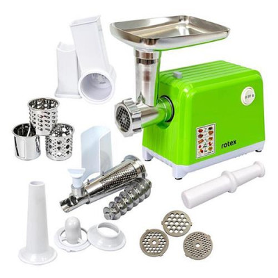 Купить Мясорубка Rotex RMG202-G 2000Вт реверс 3 диска для измельчения плюс насадки и терка Бытовая техника