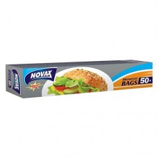 Novax Пакетики для бутербродов с клипсой 50шт