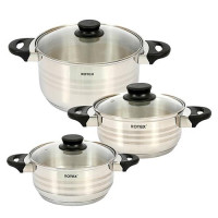 Rotex набор посуды RC022-6L Milano, (3кастрюли крышки)