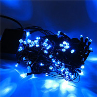Гирлянда черная "линза" 300 LED, синие огни с регулировкой