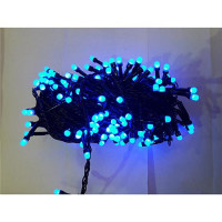 Гирлянда 300 LED "матовая" черном проводе, СИНИЕ огни с регулировкой