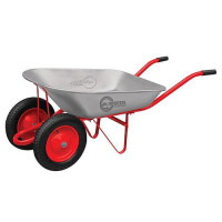 INTERTOOL WB-0623 Тачка садово-строительная, 65л 140кг, 2 пневмоколеса с подшипником 14" (3.5-8)