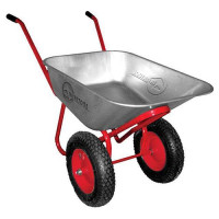 INTERTOOL WB-0625 Тачка садово-строительная, 65л 160кг, 2 пневмоколеса с подшипником 14" (3.5-8)