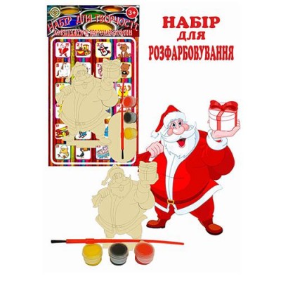 Купить Набор деревянный для раскраски 001 "Дед Мороз" (фигурка кисть краски) Дом, сад, огород