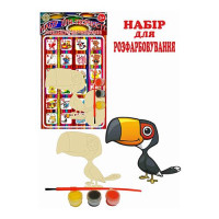 Набор деревянный для раскраски 022 "Марабу" (фигурка кисть краски)