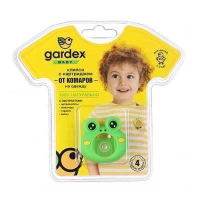 Купить Детская клипса от комаров Gardex Baby на одежду со сменным картриджем Дом, сад, огород