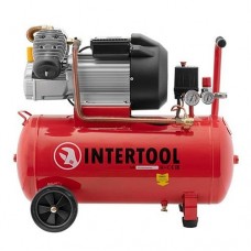 Купить Компрессор Intertool PT-0007 50л 3кВт 220В 8атм 420л/мин 2 цилиндра Инструмент и оборудование