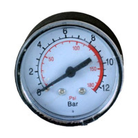 Манометр 53мм 1/4" 12BAR-180PSI пластмассовый корпус