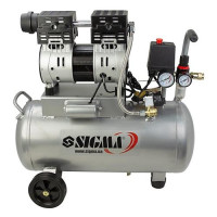 Компрессор двухцилиндровый безмасляный Sigma 7042531 1.1кВт 154л/мин 8бар 30л
