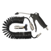 INTERTOOL PT-1508 Набор для продува кабины грузовых авто: пистолет, шланг полиуретановый 5м 8x5мм
