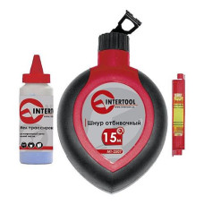 Комплект Intertool MT-2505 шнур отбивочный корректор 115г и шнуровый уровень 3 в 1