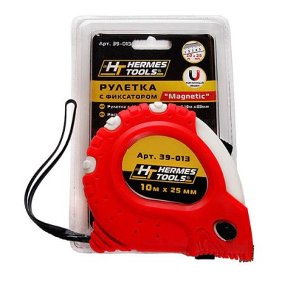 Купить Рулетка Hermes Tools 39-012 с фиксатором 8м x 25мм Magnetic Инструмент и оборудование