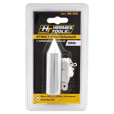 Купить Отвес Hermes Tools 38-312 строительный с капроновой нитью 300гр Инструмент и оборудование