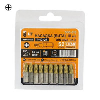 Бита LT/Maxidrill 500-015 РН2x25мм 1/4" S2 Титан 10шт блистер