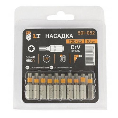 Бита LT/Maxidrill 501-052 T20х25мм 1/4 CrV 10шт Купить Бита LT/Maxidrill 501-052 T20х25мм 1/4 CrV 10шт Инструмент и оборудование