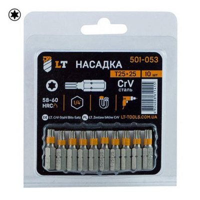 Купить Бита LT/Maxidrill 501-053 T25х25мм 1/4 CrV 10шт Инструмент и оборудование