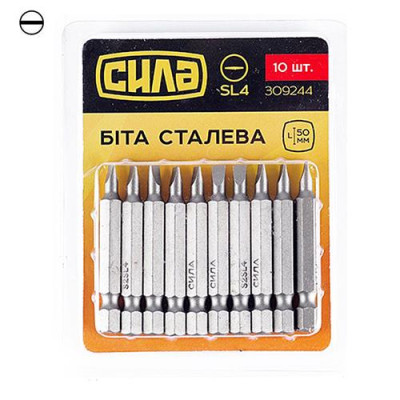 Бита Сила 309244 SL4x50мм 10шт Купить Бита Сила 309244 SL4x50мм 10шт Инструмент и оборудование
