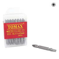 Бита двухсторонняя Tomax PZ-2хSL-5.5х65мм 20шт