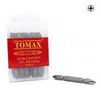 Бита двухсторонняя Tomax PH-1хPH-2х65мм 20шт