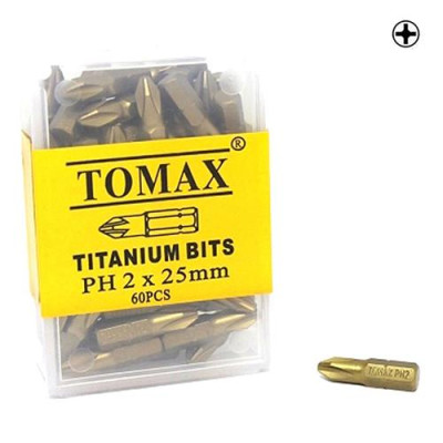 Купить Бита титановая Tomax PH-2х25мм 60шт Инструмент и оборудование