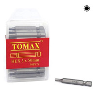 Бита Tomax HEX-3х50 магнитная под шестигранник 30шт
