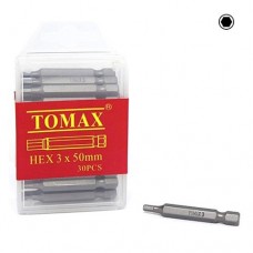 Бита Tomax HEX-3х50 магнитная под шестигранник 30шт