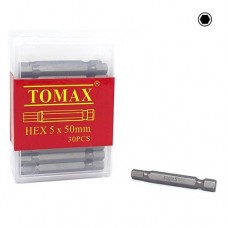 Бита Tomax HEX-5х50 магнитная под шестигранник 30шт