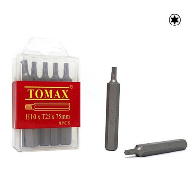 Бита автомобильная Tomax H-10хT-25х75мм 8шт Купить Бита автомобильная Tomax H-10хT-25х75мм 8шт Инструмент и оборудование