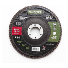 Круг лепестковый торцевой Apro 830455 Р80 прямой 125мм Т27