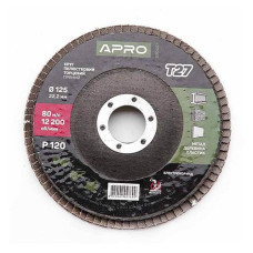 Круг лепестковый торцевой Apro 830457 Р120 прямой 125мм Т27