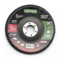 Круг лепестковый торцевой циркониевый Apro 830477 Р120 конус 125мм Т29