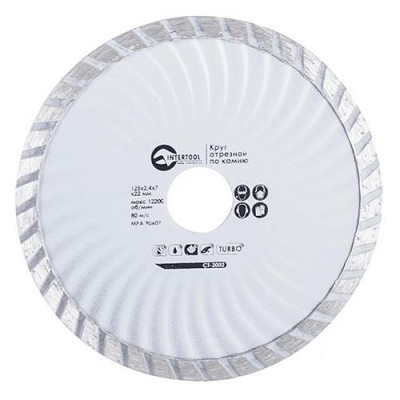 Диск отрезной Intertool CT-2002 Turbo алмазный 125мм 16-18% Купить Диск отрезной Intertool CT-2002 Turbo алмазный 125мм 16-18% Инструмент и оборудование