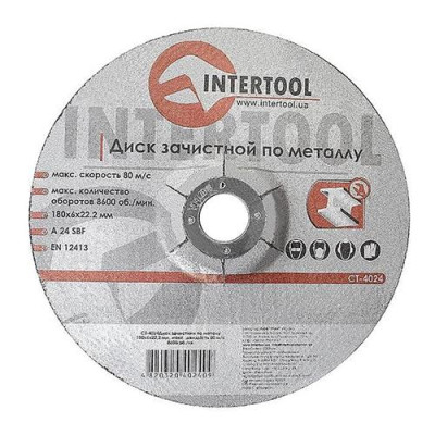 Купить Круг зачистной по металлу Intertool CT-4024 180х6х22.2мм Инструмент и оборудование
